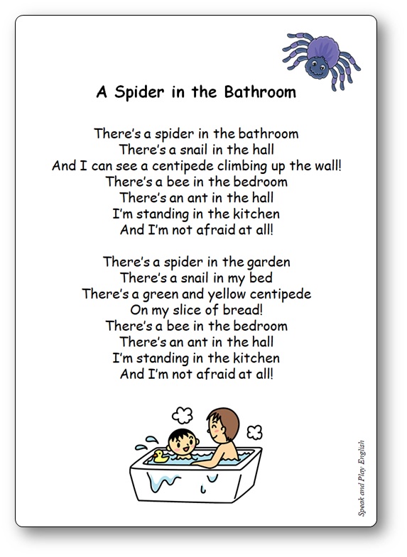A Spider in the Bathroom - Lyrics in French and in English - Speak